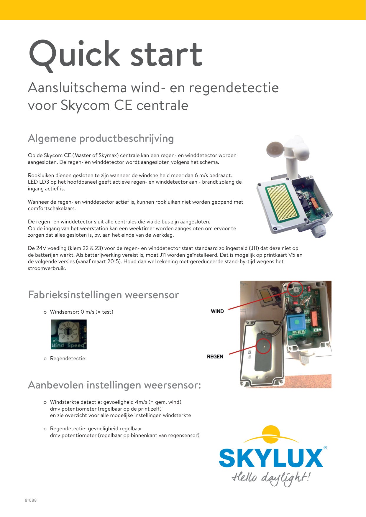 Aansluitschemas Skycom Controle Units