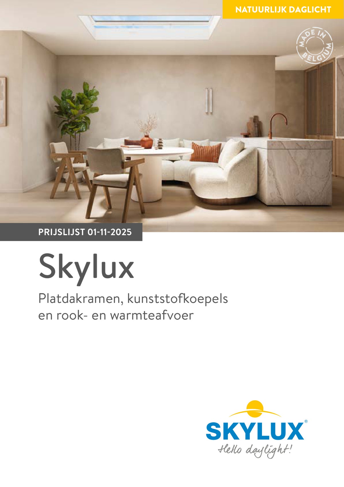 Prijslijst Lichtkoepels, Platdakvensters & Rook- en warmteafvoer