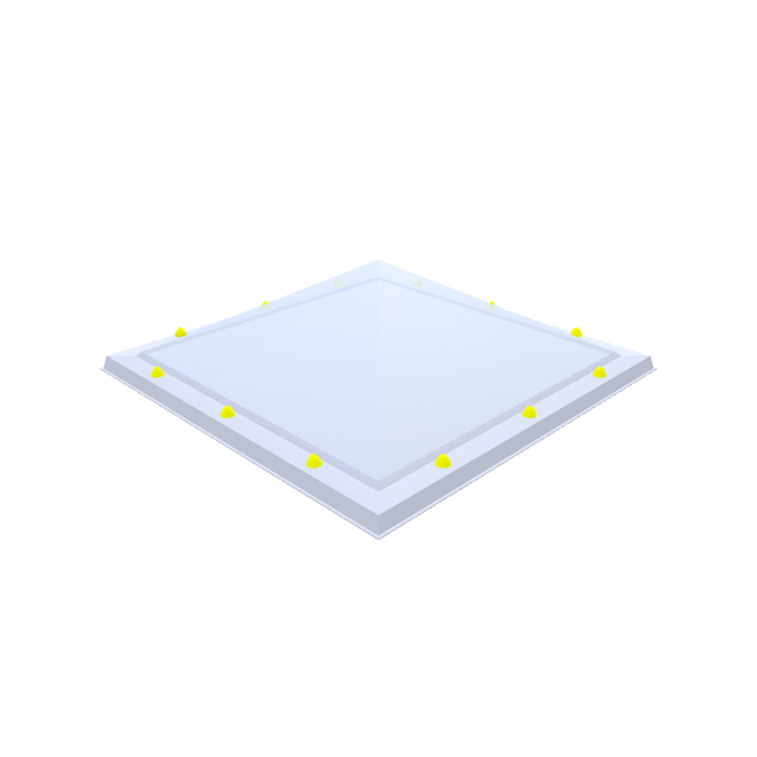 Skylux piramide acrylaat lichtkoepel 3-wandig - pmma opaal / pmma helder / pmma opaal 1600 x 1600 mm