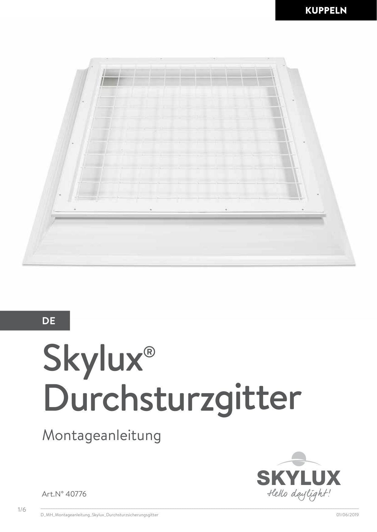 Montagehandleiding Toebehoren & Accessoires - Skylux