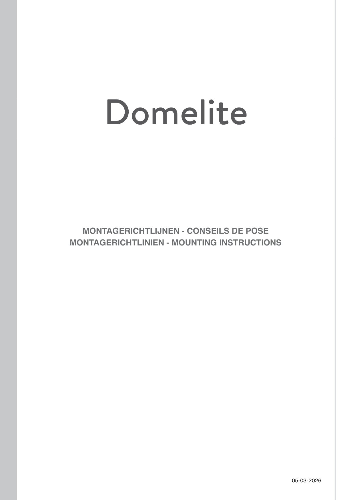Montagehandleiding Lichtkoepel