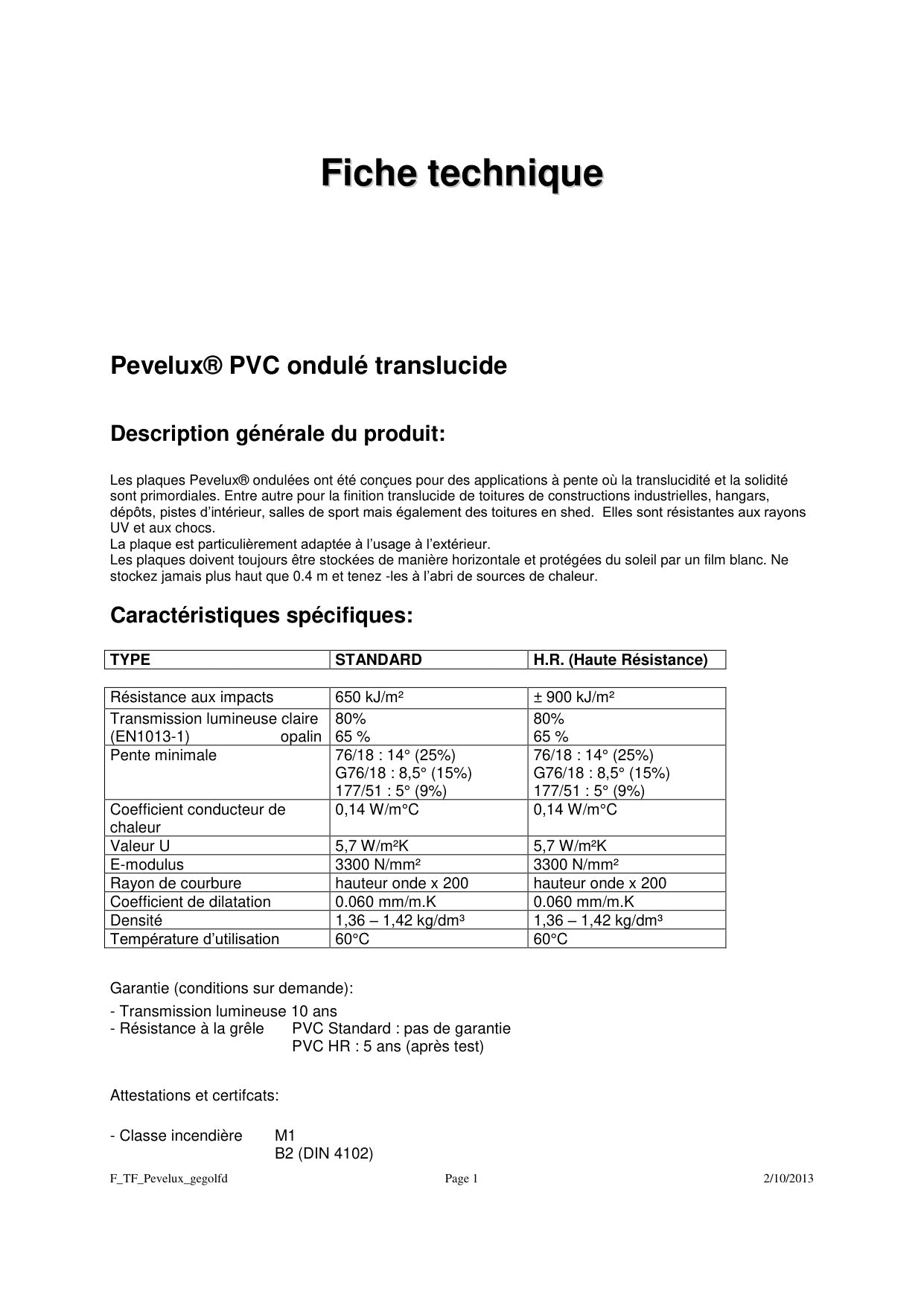 Technisch Dossier Kunststofplaten - Skylux