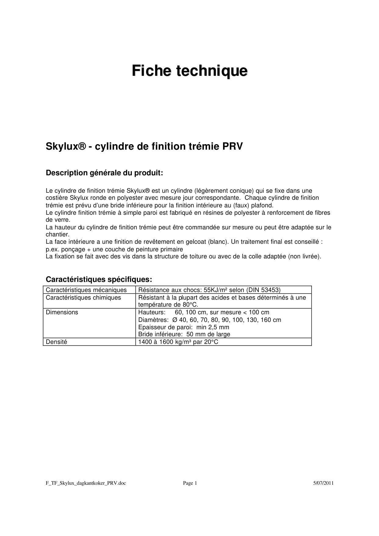 Technisch Dossier Dagkantkokers