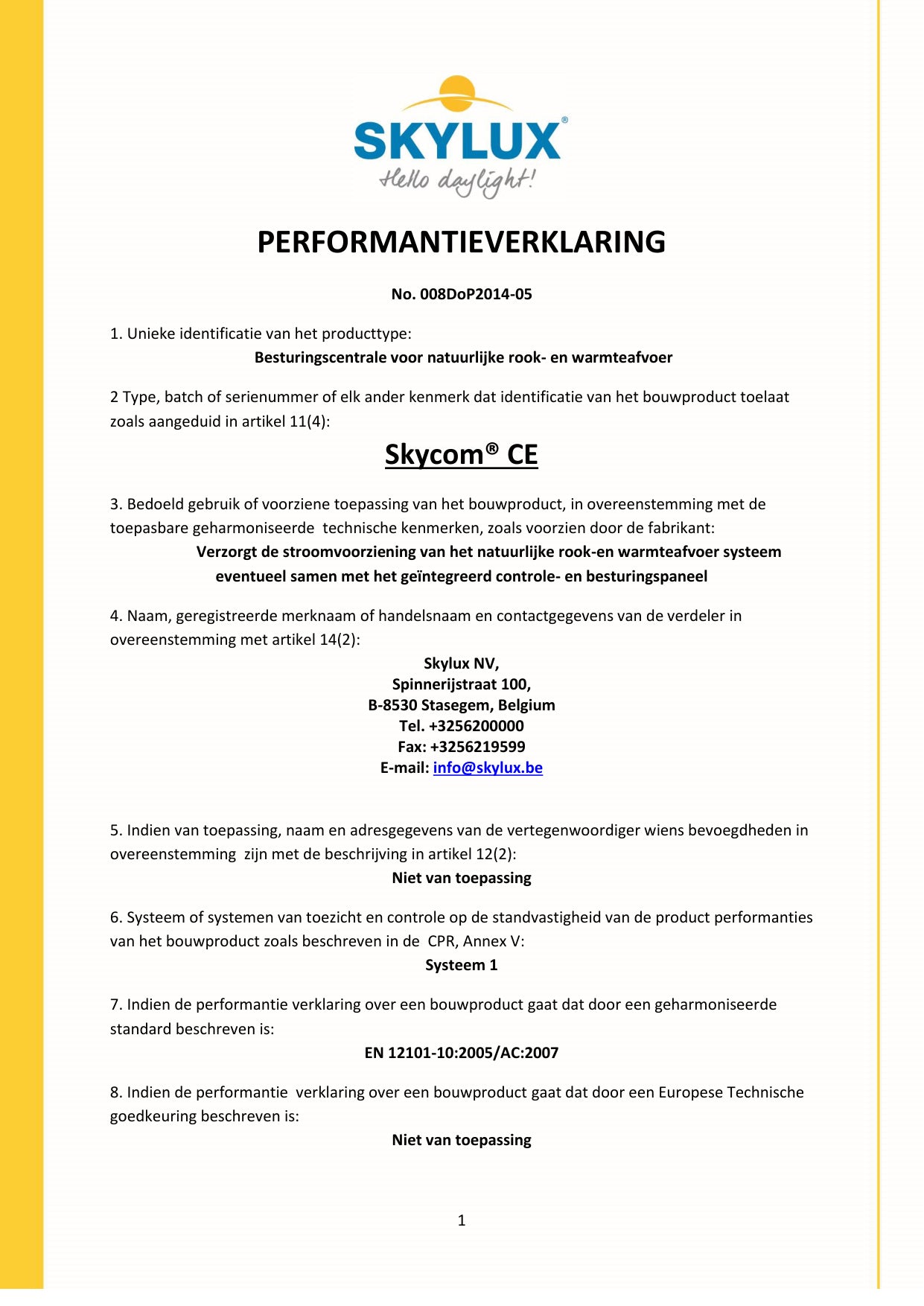DOP (Declaration of Performance) - Skylux