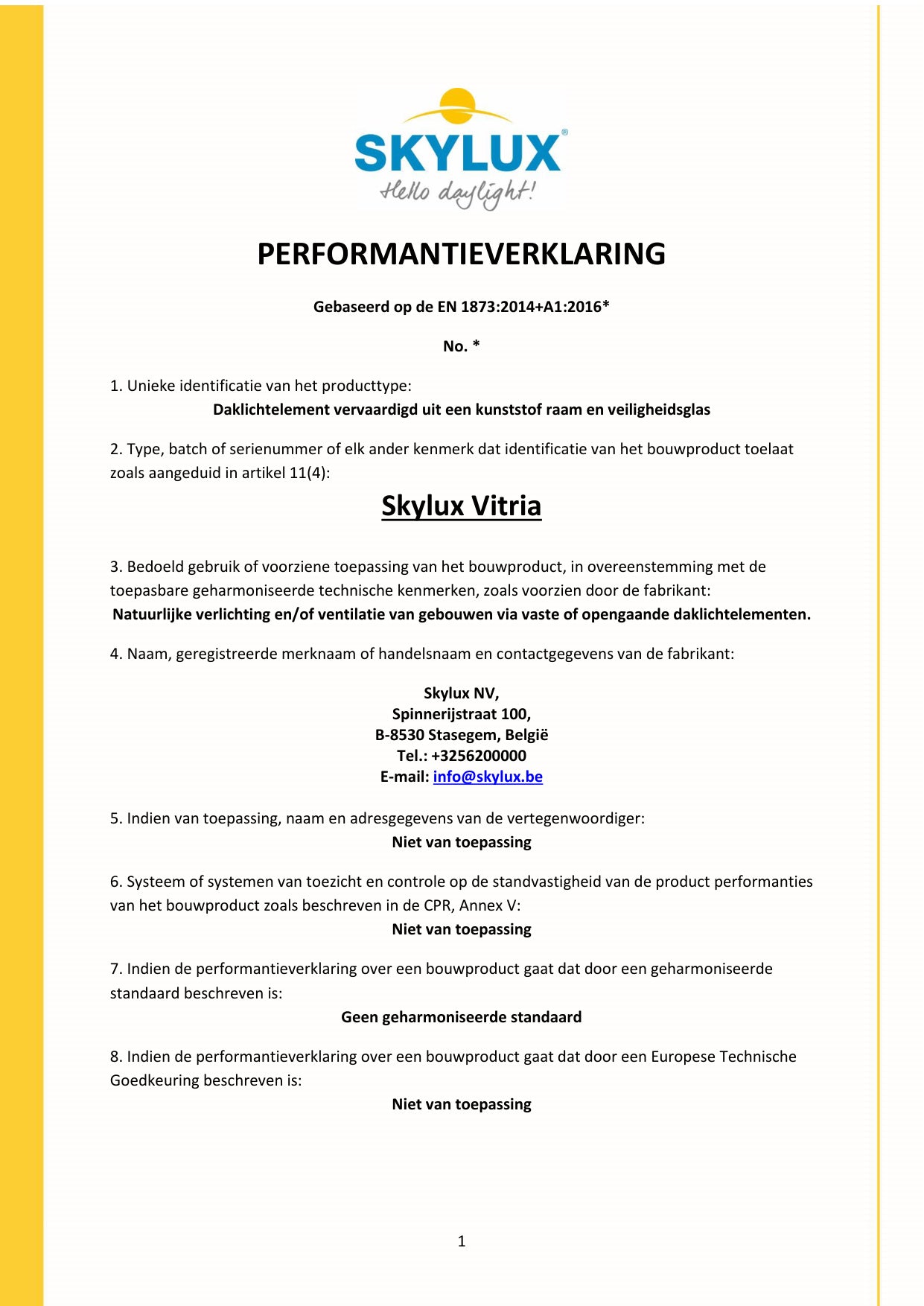 DOP (Declaration of Performance) - Skylux