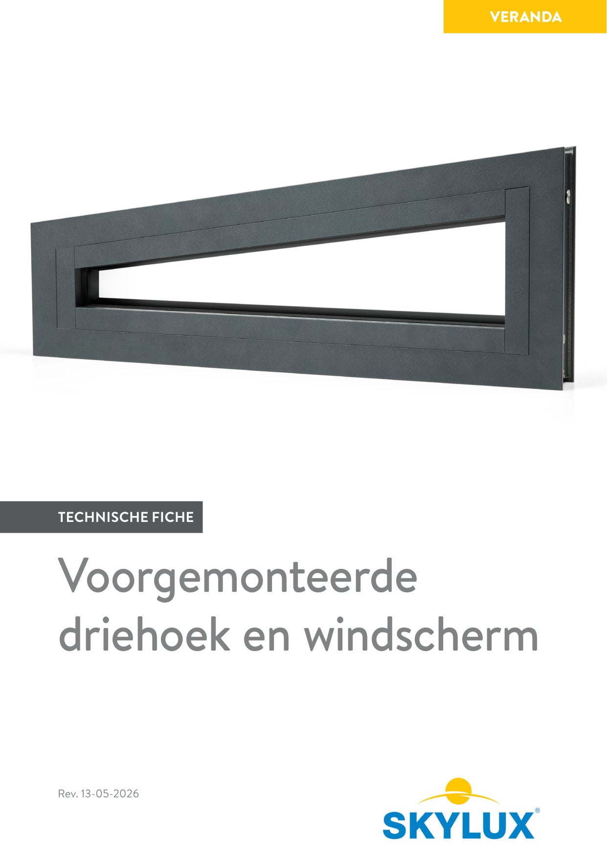 Technisch Dossier voorgemonteerde driehoek en windscherm - Skylux