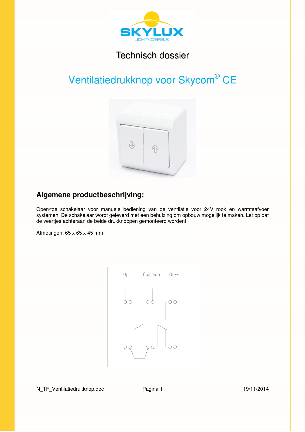 Technisch Dossier Schakelaars, Drukknoppen & Detectoren