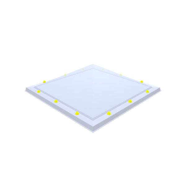 Skylux piramide acrylaat lichtkoepel 3-wandig - pmma opaal / pmma helder / pmma opaal 0500 x 0500 mm