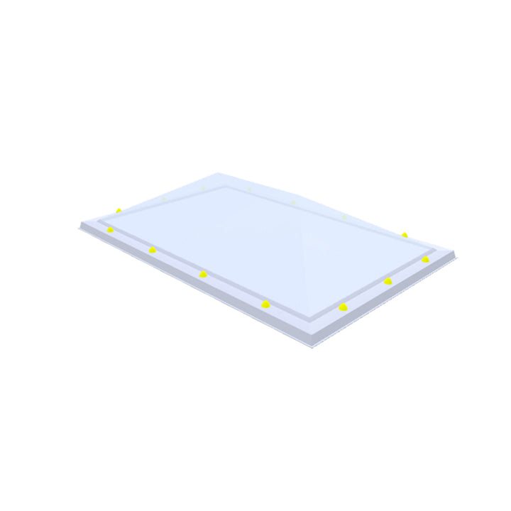 Skylux piramide acrylaat lichtkoepel 3-wandig - pmma opaal / pmma helder / pmma opaal 0500 x 0800 mm