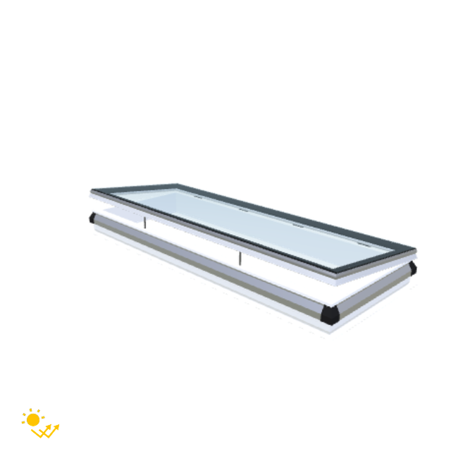 iWindow Strešné okno pre plochú strechu Otváranie na solárnu energiu - Kompletná sada 80x280 cm - Skylux